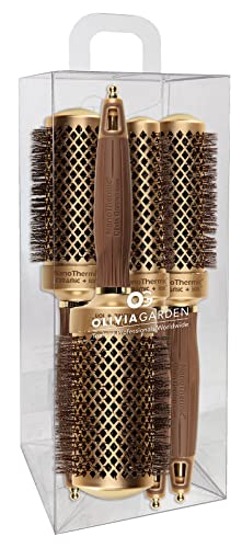 Olivia Garden NanoThermic Ceramic + Ion Round Thermal Hair Brush - Not Electrical - Professional Blowout Brush for Normal to Thick Hair - NT-54, NT-44, NT-34, NT-24