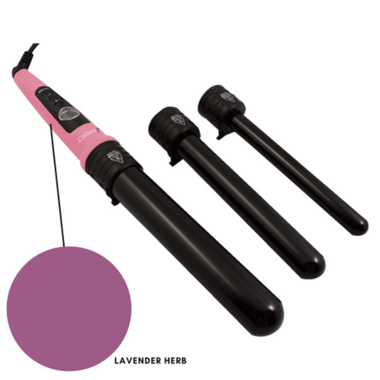 Verdict | Selection Hair Curler Set With 3 Black Barrels (19/25/32MM) Lavender Herb