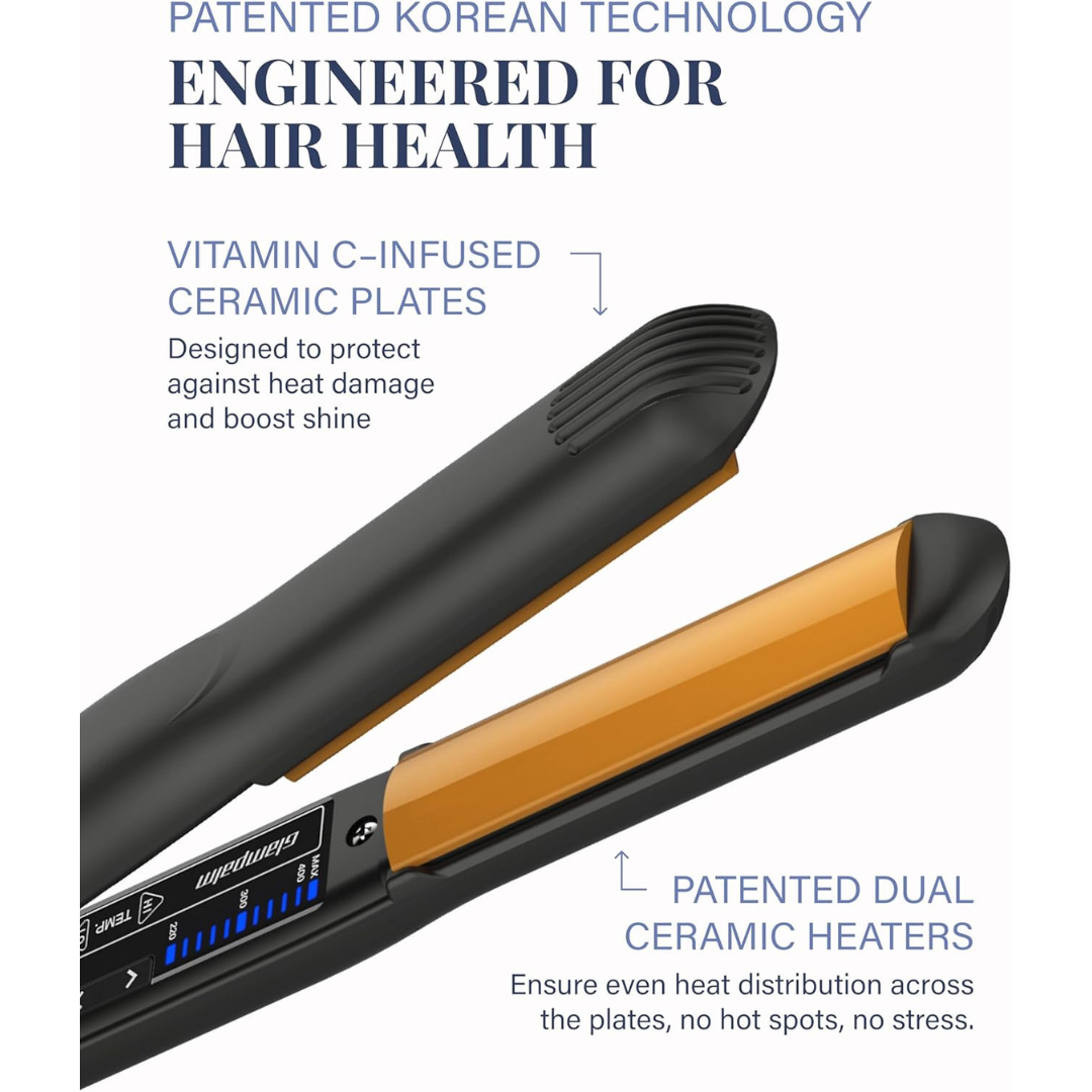GlampPalm | 1 1/2" Hair Straightener with Digital LCD.