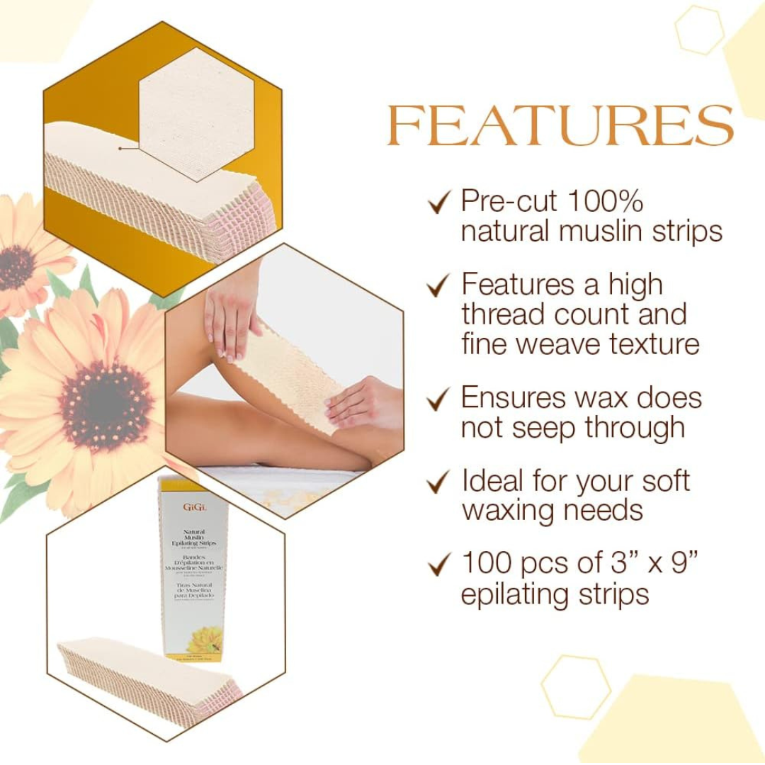 Gigi | Epilating Strips Large Muslin 100pk