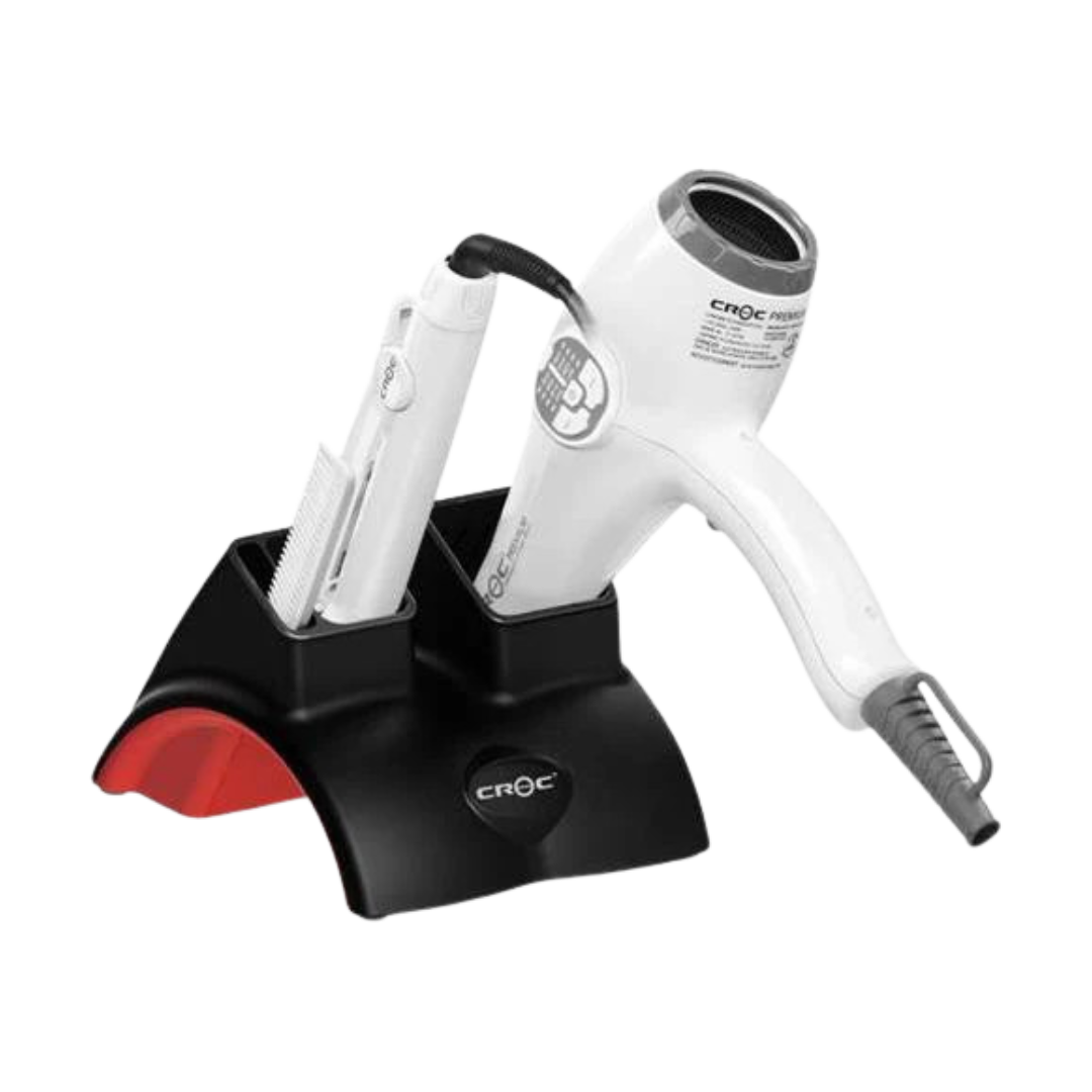 Croc | Glamour G Station Heat Proof Resistant Hair Dryer, flat Iron Holder & Comb Trio Holder