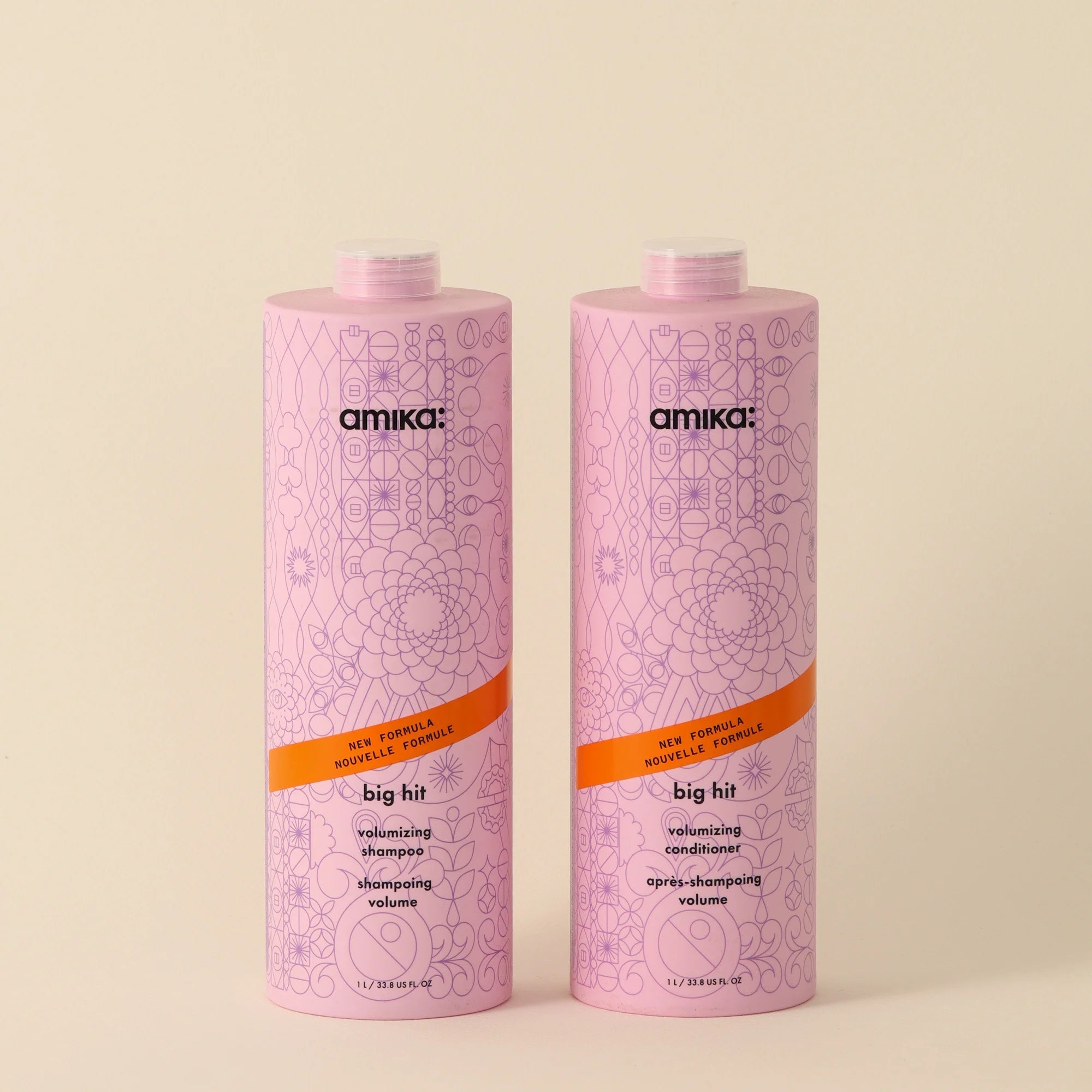 Amika Big Hit Volumizing Shampoo & Conditioner – Lightweight Volume & Body Boost Duo for Fine, Flat Hair